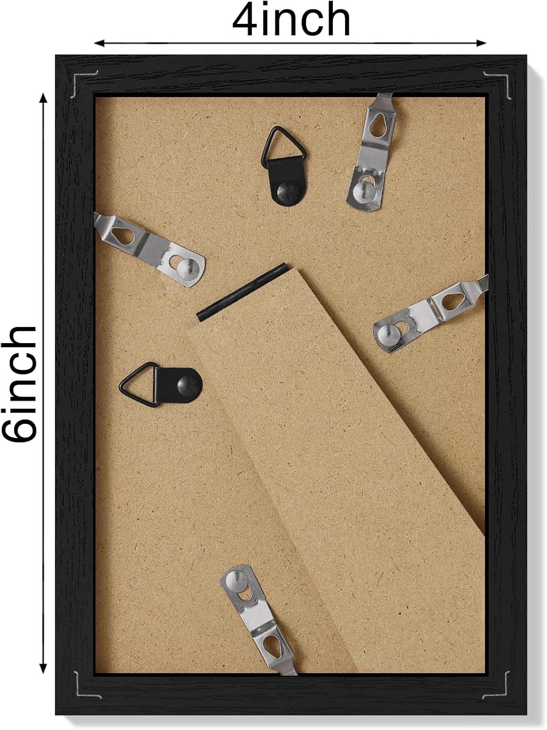 Vittanly 4x6 Picture Frame Set of 3 - Versatile Wall Mount & Tabletop Display | Black Engineered Wood