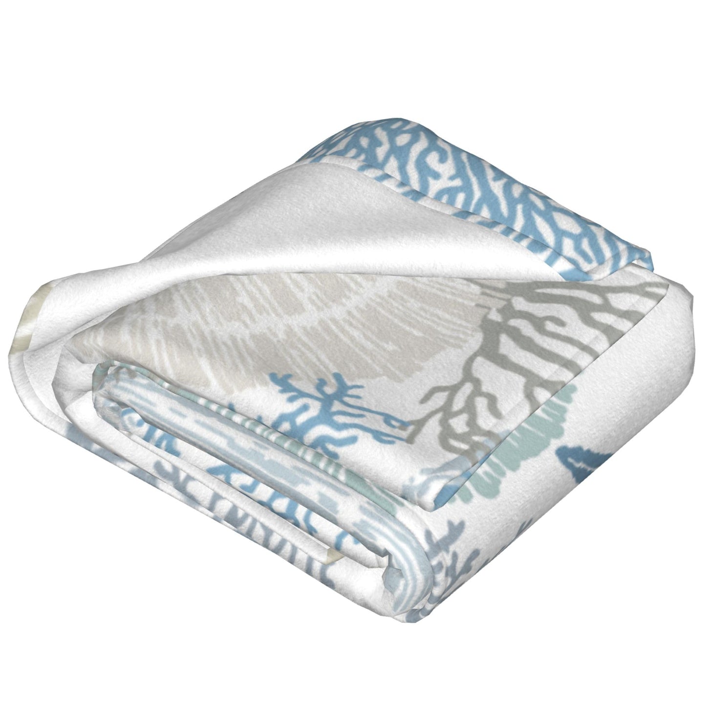 VODRM Nautical Coastal Blanket Starfish Seashell Coral Beach Themed Throw Blankets Gifts for Adults Sea Ocean Theme Lightweight Soft Fleece Cozy for Sofa Couch Bed Room Birthday Decor 50x60in