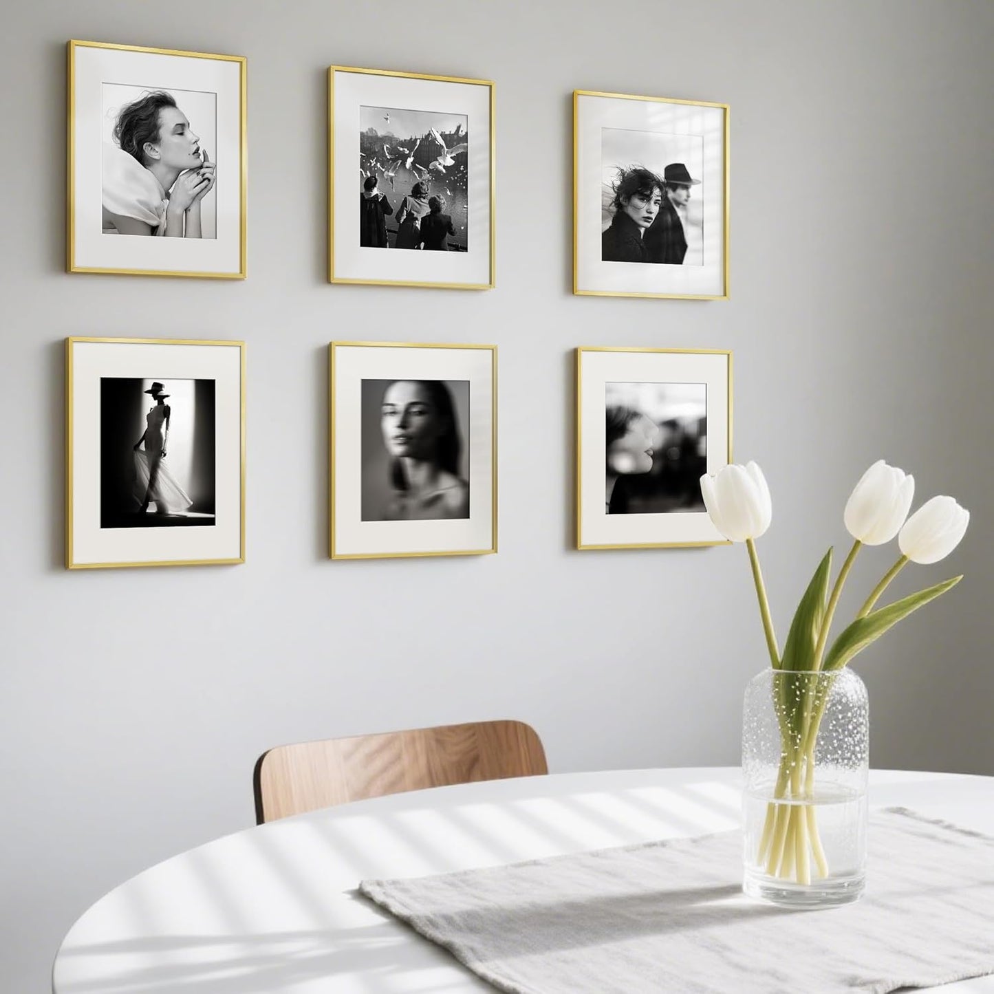 Upsimples Aluminum Picture Frame - Gold 11x14 for 8x10 Photos with Mat | Wall Hanging Metal Frame