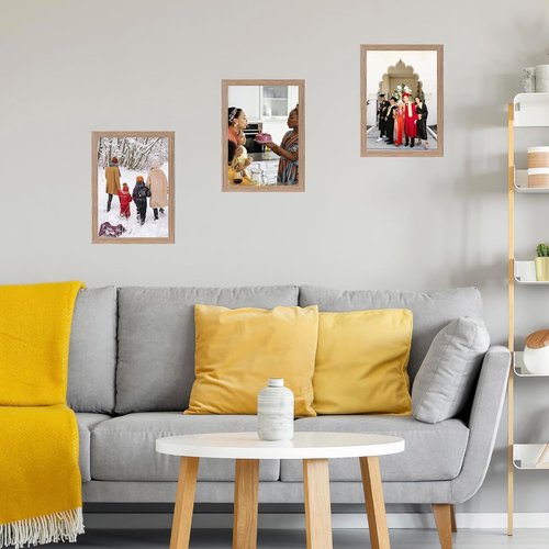 JCJMY 10x13 Rustic Brown Picture Frame - Versatile Wall Mounting for Horizontal or Vertical Display