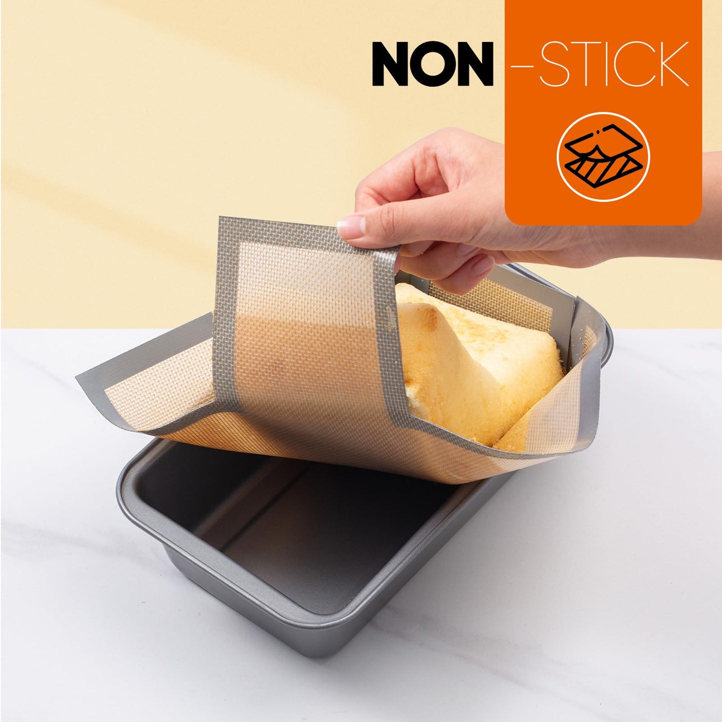 Silicone Bread Loaf Pan Liners, 2 pack Nonstick and Reusable Bread pan Liner. silicone baking mat for 9.5 x 5 inch Loaf Pan