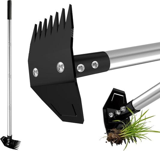Skiennix Weed Puller Tool - Heavy Duty Manual Weed Remover with Long Handle | 58-Inch Dandelion Uprooting Tool