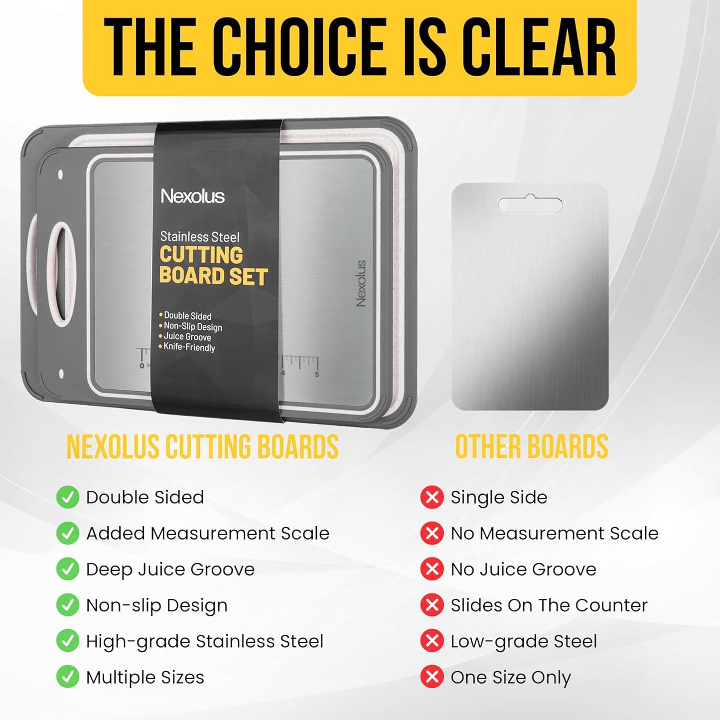 Titanium Cutting Board Set by [Brand Name] - 2 Pack Large Double-Sided Boards | 16x11" & 14x9" with Juice Groove & Measurement Scale