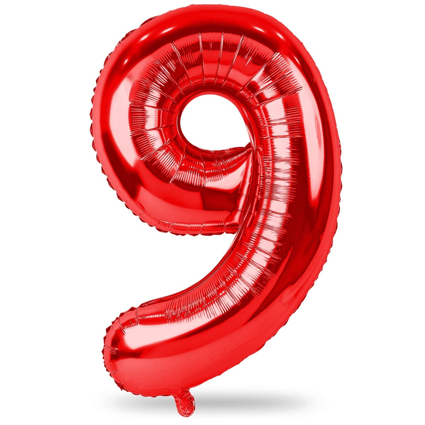Red 9 Balloons for Boys, 40 Inch Large Foil Number Balloons Set 0-9, Self Inflating Digital 9 Helium Balloon for Girls Women Men Age Birthday Anniversary Party Decorations Photo Shoot Supplies