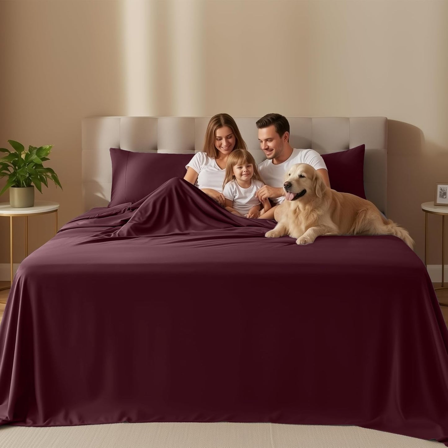 Utopia Bedding King Size Sheet Set - Soft & Breathable 4-Piece Microfiber Bed Sheets | Oeko-Tex Certified (Burgundy)