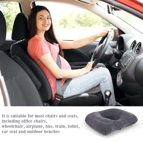 AirSwim Inflatable Hemorrhoid Pillows, Donut Pillow for Tailbone Pain, Adjustable Inflatable Seat Cushion for Bed Sores, Postpartum Pregnancy, Car Seat, Airplane, 17.7'' x 15.4'' x 4.3''(Grey)