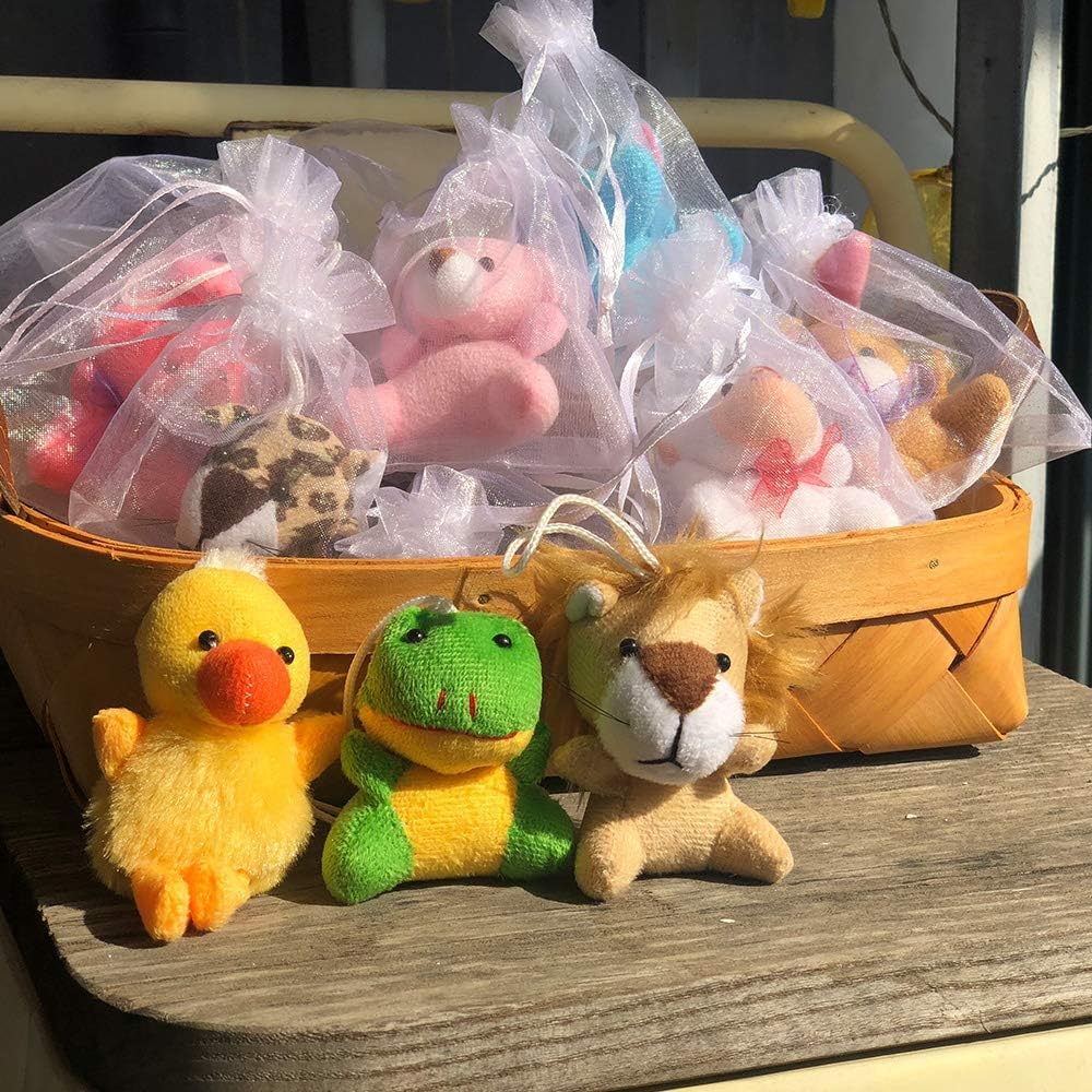 LMAZEPMQ Mini Plush Animal Toy Set,Cute Animals Keychain Decoration for Kids,Goodie Bag Fillers, Basket Stuffers, School Prizes, Valentine's Day Party Supplies (60pcs)