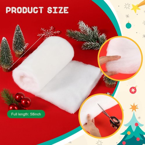HunnmingRe Quilt Batting - Thick Fluffy Cotton Roll for Sewing & Craft Projects | 58 Inch x 1 Ft