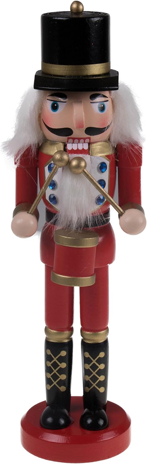 10-Inch White King Wooden Nutcracker - Festive Christmas Décor for Shelves