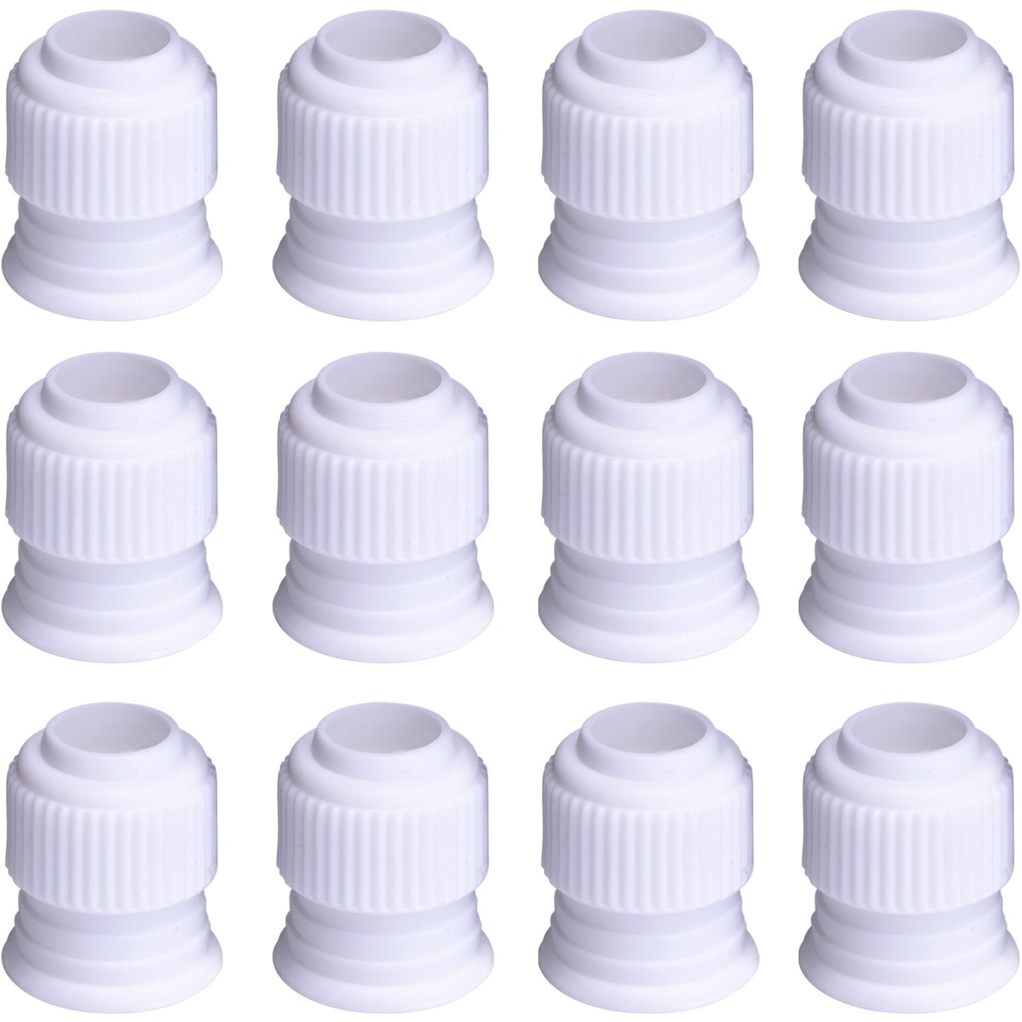 Shappy 12 Pieces Coupler Piping Bag Plastic Standard Couplers Cake Decorating Pipe Tip for Frosting Icing Nozzles (1.2 x 1 Inch)