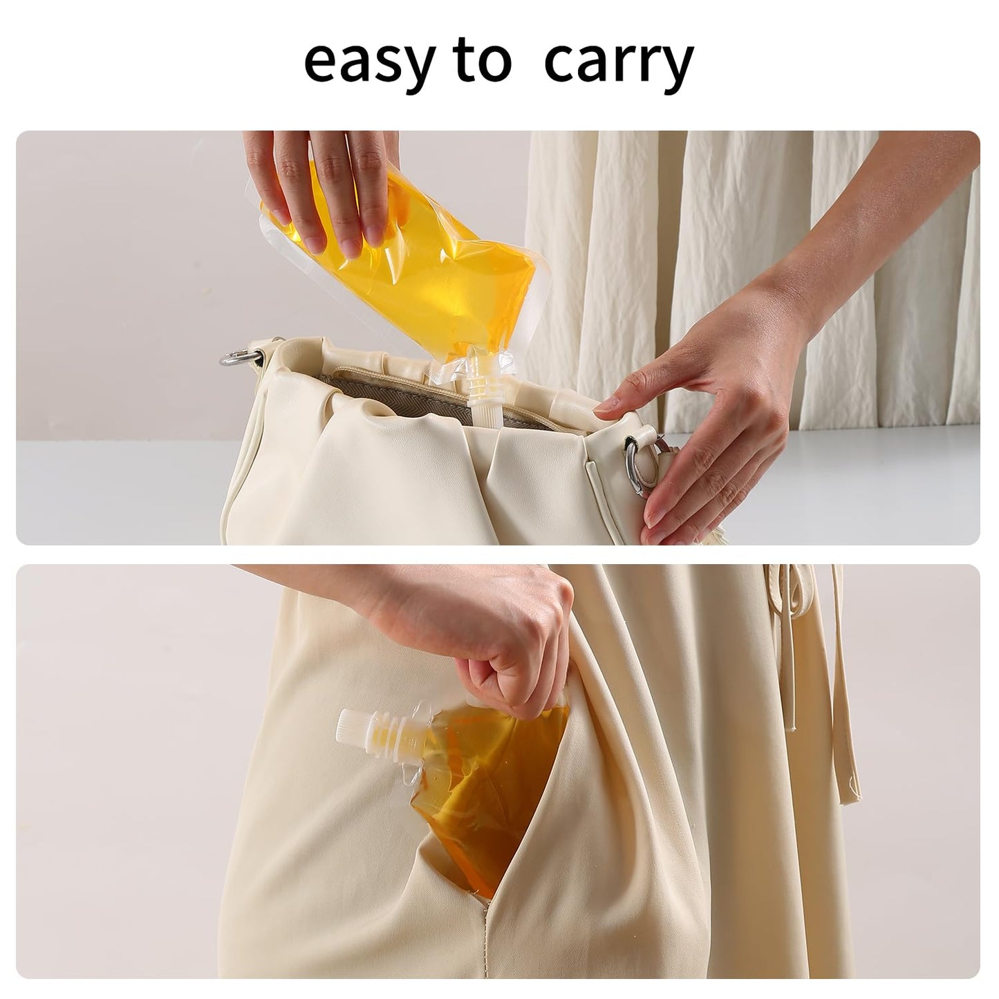 OHJJCCHO Plastic Flasks, Reusable Juice Bags, Leak-Proof, BPA-Free for Travel, Outdoor Sports, Concerts, Events(8OZx6-16OZx6-32OZx4)