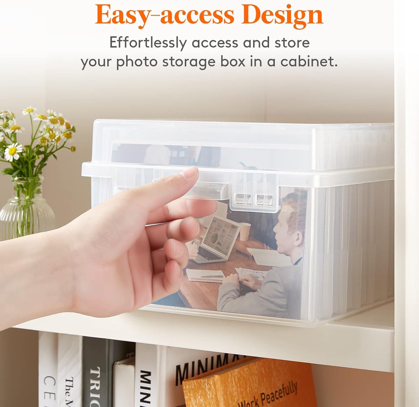 Lifewit Photo Storage Set - 9 Pcs 5"x7" Inner Boxes & 28x22 cm Transport Case | Clear Craft Organizer