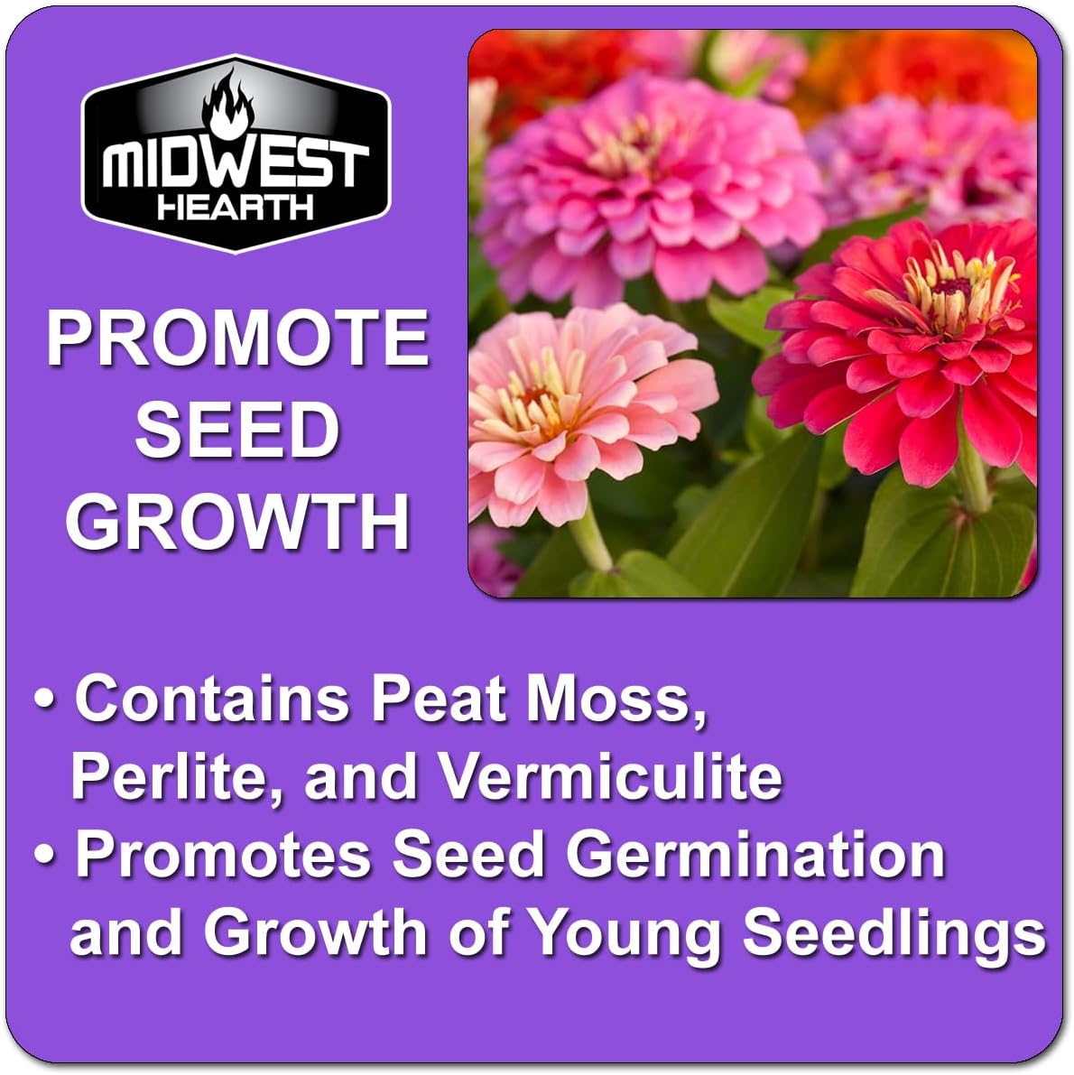 Seed Starter Natural Potting Soil Mix - Ideal for Germination and Growth | 4 Dry Quarts Made in USA