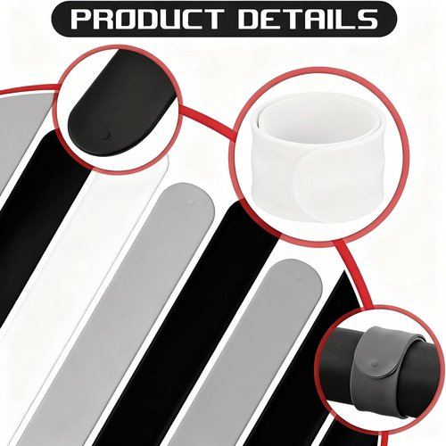 Charniol Wrapping Paper Roll Holder - 12-Piece Silicone Covered Metal Strips | 1 x 9 Inch Stabilizer in Black, White, Gray
