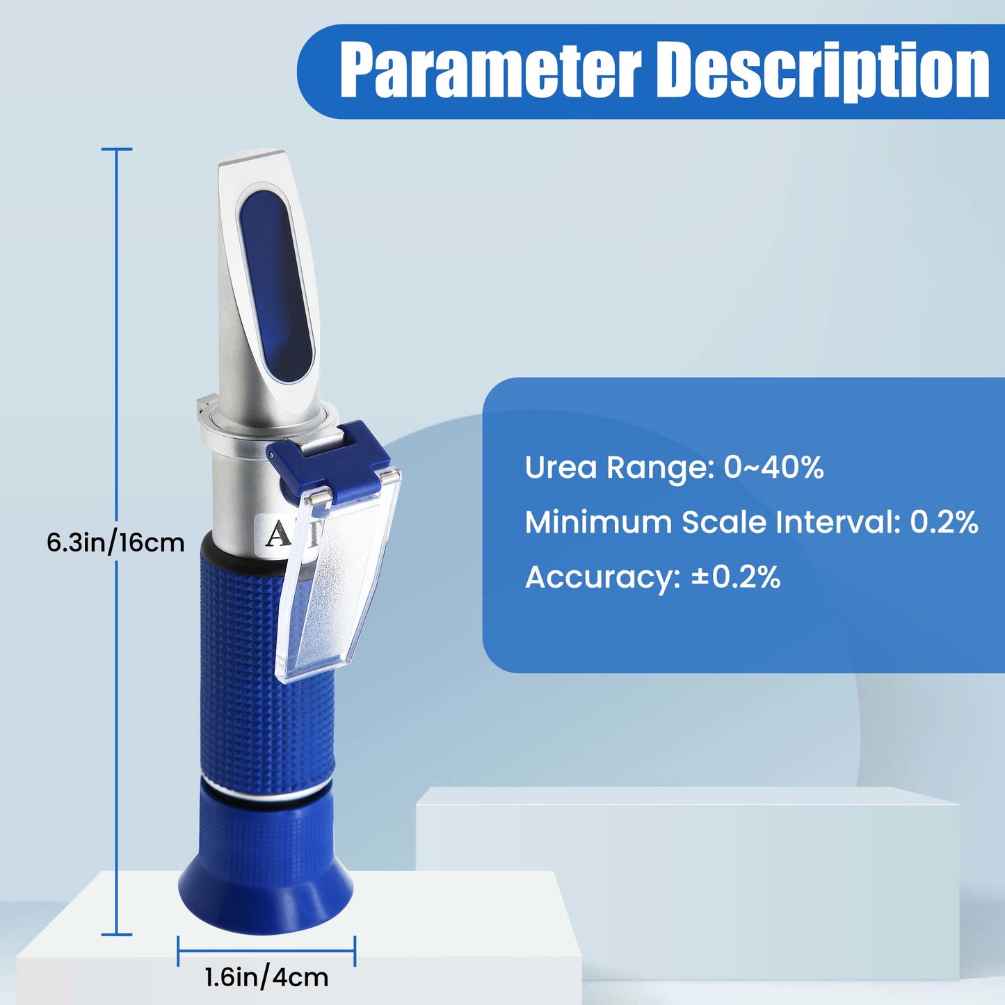 AMTAST DEF Refractometer 0-40% AdBlue Diesel Exhaust Fluid Urea Concentration Refractometer Hand Held Refractometer with ATC for Automotive Diesel, Made of Copper Not Cheap Aluminum (Model AMR001)