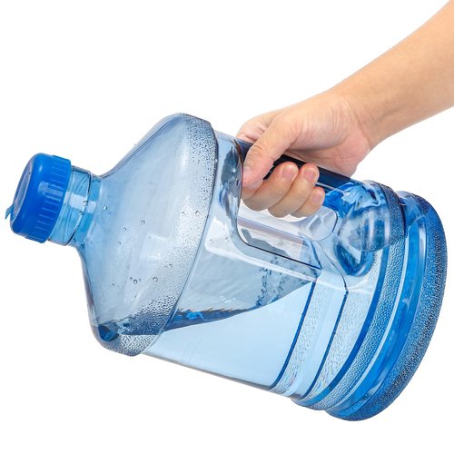 Dicunoy 2 PCS 1 Gallon Water Jug, Plastic Gallon Water Bottle with Handle, Sturdy Round Reusable Water Jug for Gym, Sports, Office, Camping, Outdoor, Refrigerator