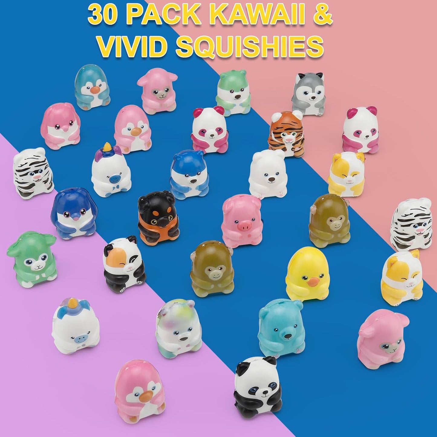 Skiennix Slow Rising Animal Party Favors - 30 Packs of Stress Relief Mini Toys for Kids' Goodie Bags