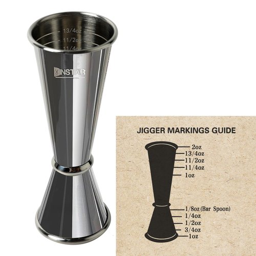 Jigger for Bartending,Japanese Professional Cocktail Jigger Premium 304 Stainless Steel Jigger Premium & Heavy-Duty 2 OZ 1 OZ with Dimensions Inside Bartending Measuring Cocktails Jigger