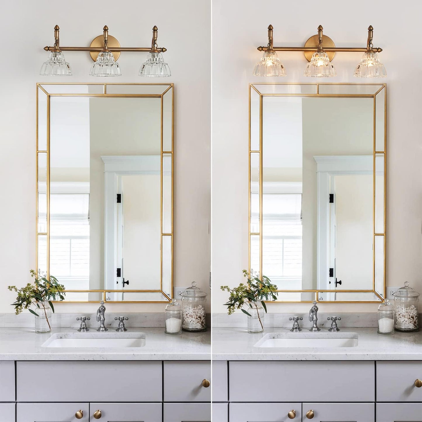 Modern Bathroom Vanity Lights - Matte Black Wall Sconces with Over-Mirror Light Fixture for Bathroom, Powder Room