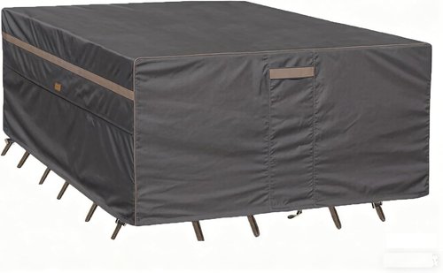 Heavy Duty Waterproof Patio Furniture Covers - UV Resistant Rectangular Table & Chair Set | 90" Wx 60" D x 28" H - Dark Grey