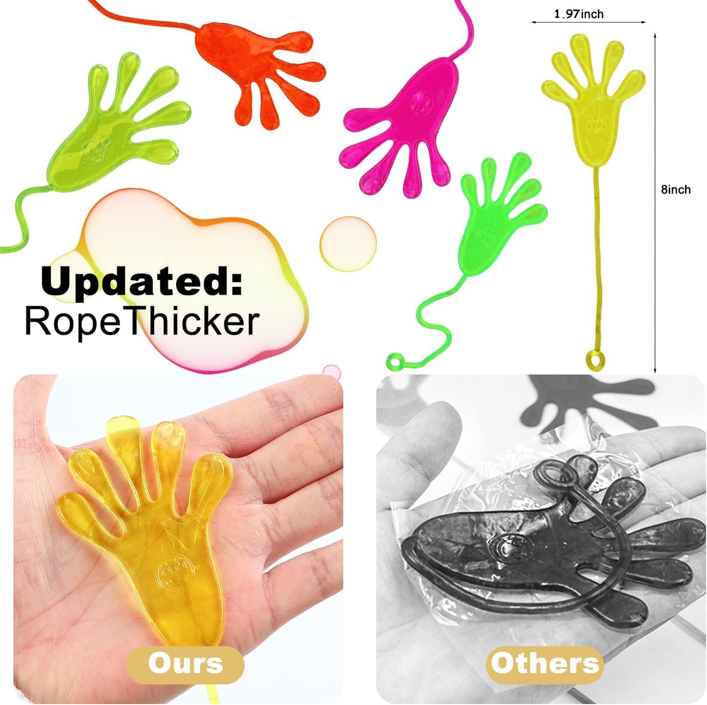 SULOLI 30PCS Sticky Hands, Stretchy Sticky Hand Toys Party Favors for Kids Xmas Gift Easter Basket Stuffers Easter Egg Fillers for Kids Birthday Party Supplies