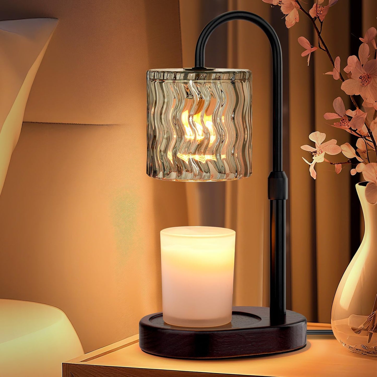 Skiennix Candle Warmer Lamp - Electric Timer & Dimmable Height Adjustable Burner | No Flame Scented Wax Melts