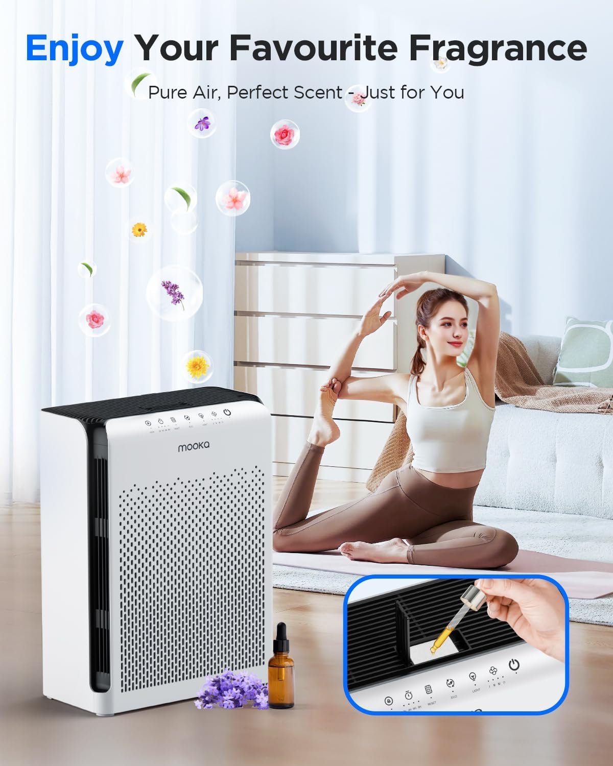Skiennix M200L Air Purifier - Ideal for Large Rooms Up to 2200ft² with Air Quality Sensor