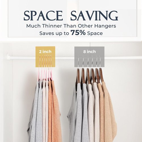 HOUSE DAY Pink Velvet Hangers - Premium Non-Slip Felt Clothes Hangers | 120 Pack, Heavy Duty, Space Saving