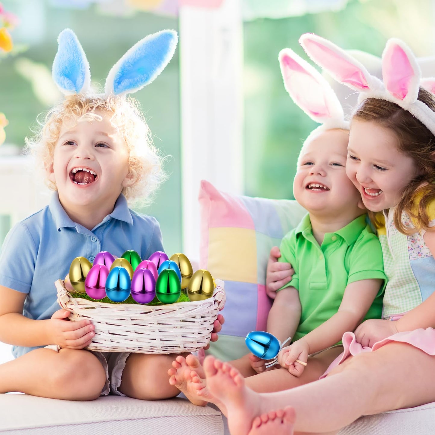 MiniInflat 66 Pcs Metallic Plastic Easter Eggs Bulk Colorful Fillable Easter Basket Stuffers for Egg Hunts Party Favor,filling Treats, Classroom Prize Supplies(2.36 Inch)