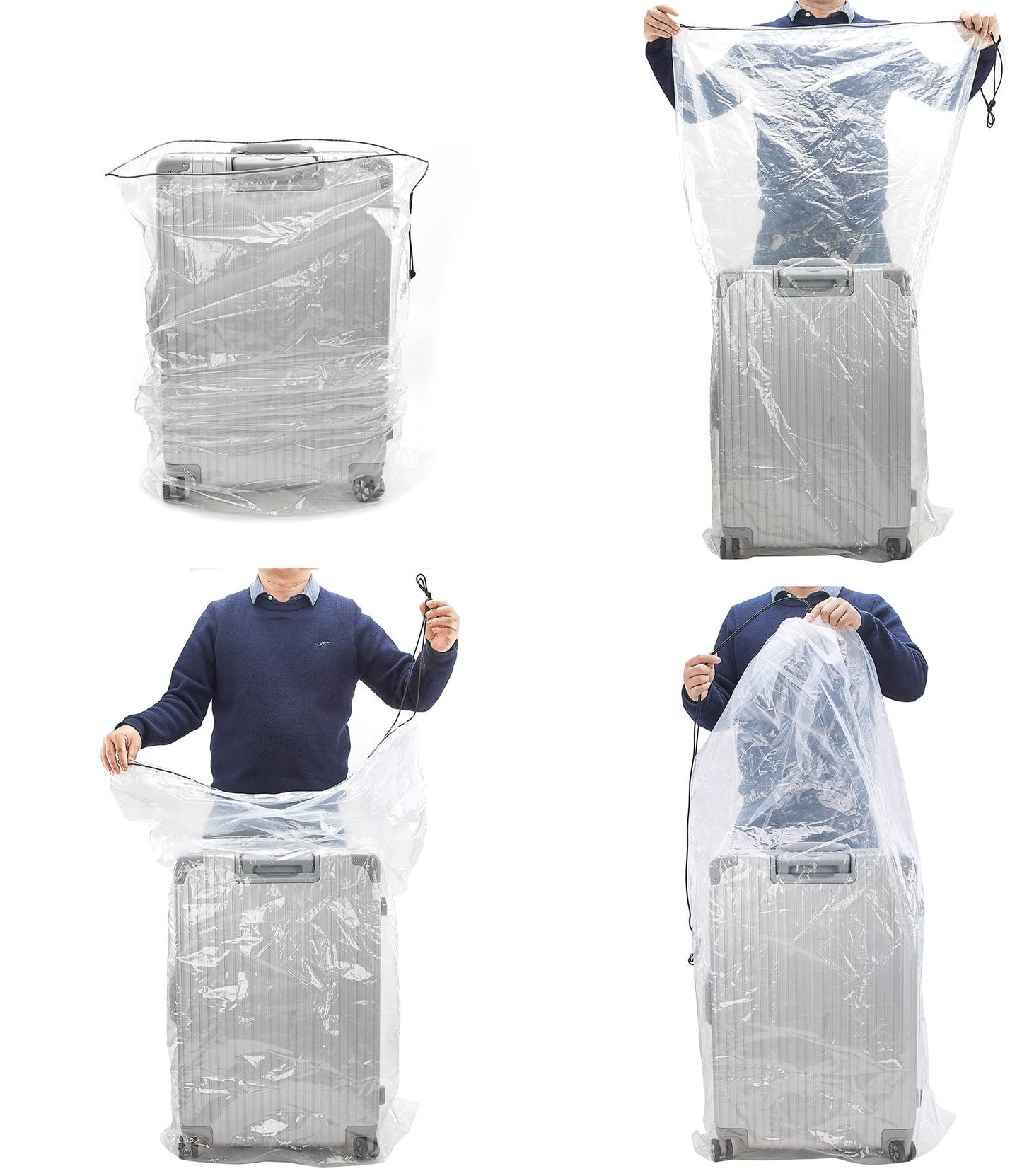 2 Pack Golf Bag Cover, 31x62 inches Extra Large Clear Drawstring Dust Covers Plastic Storage Bags, Good for Household Organizing Reusable