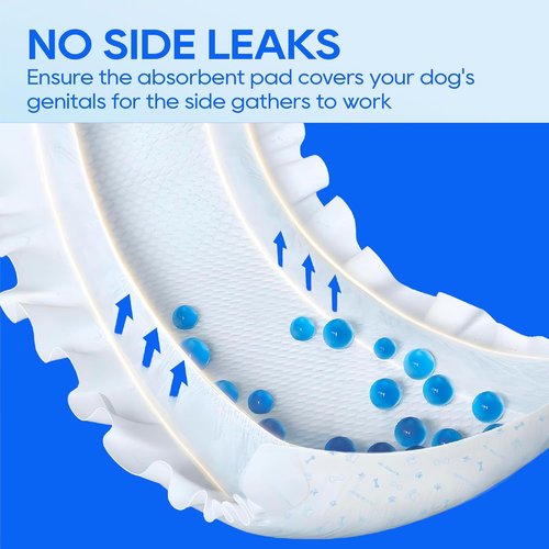 HONEY CARE Male Dog Wraps - All-Absorb Design for Maximum Comfort | 50 Count, Small Size