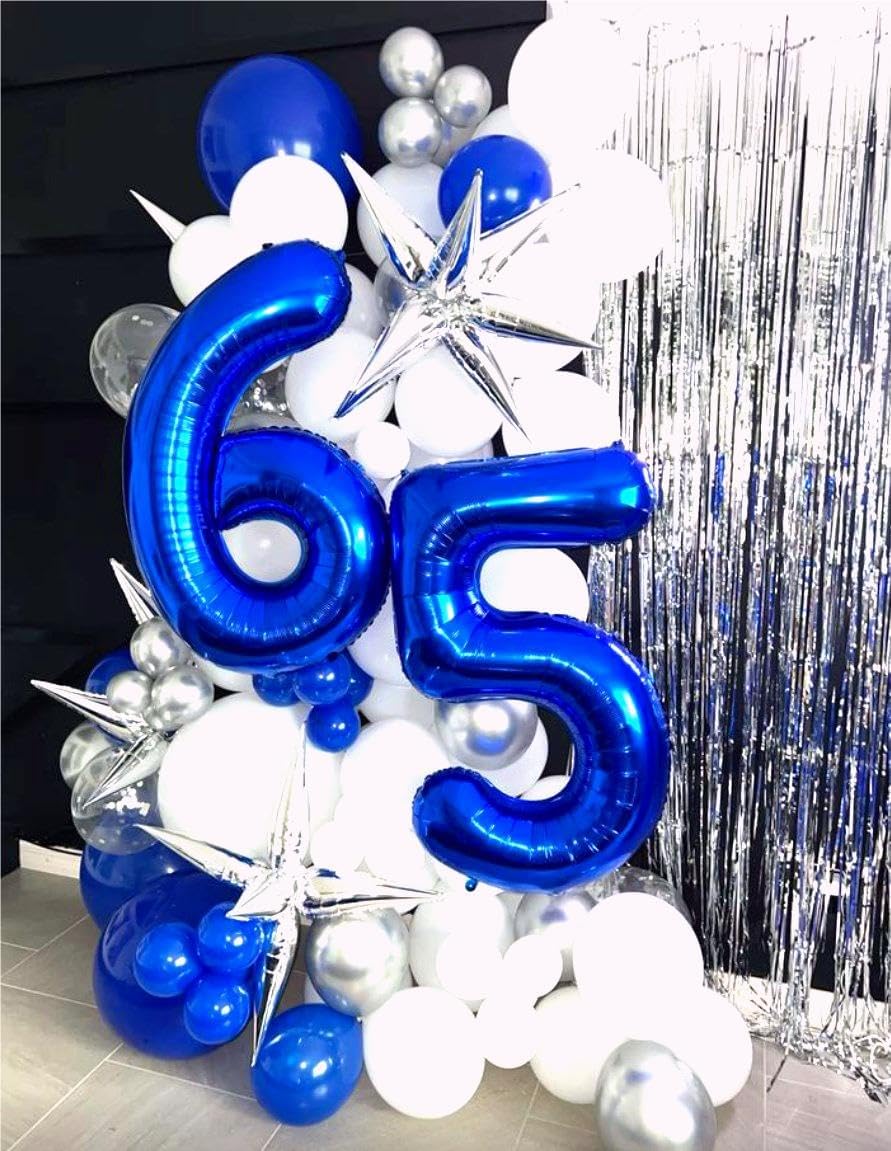 Large Number 5 Birthday Balloon - Navy Blue Foil Mylar | Perfect for 5th, 15th, 25th Celebrations