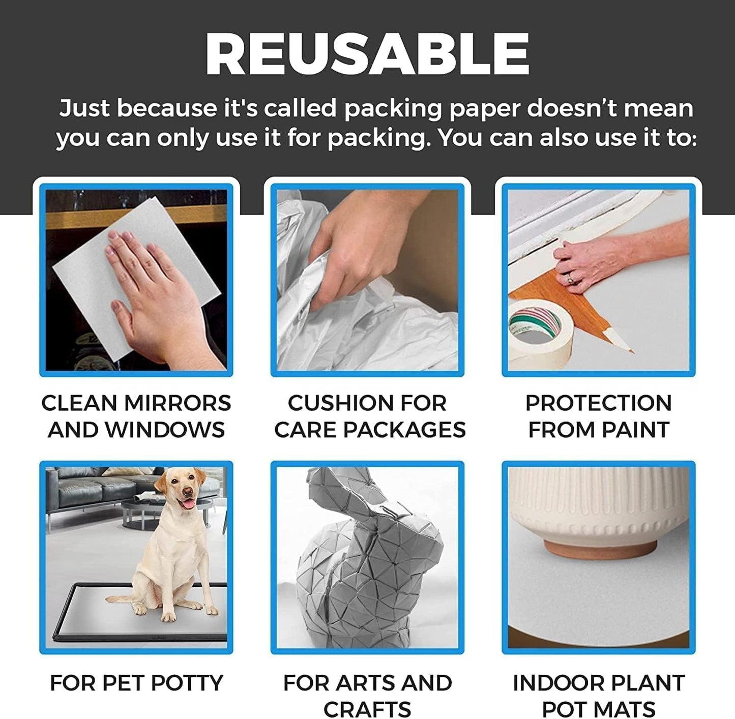 Skiennix Packing Paper - 100 Sheets of Newsprint for Safe Moving & Wrapping | 12" x 24" Size