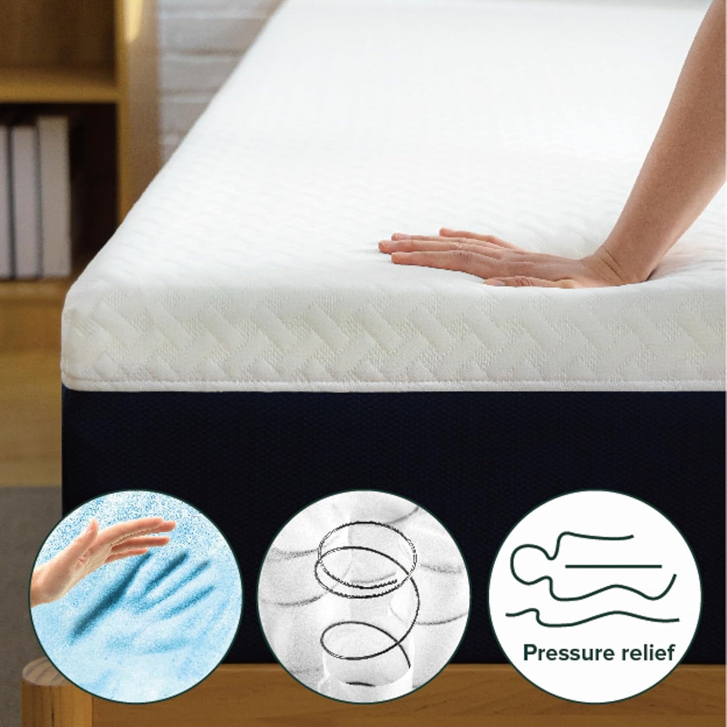 ZINUS 12 Inch King Cooling Comfort Hybrid Mattress - Medium Firm, Fiberglass Free, Motion Isolation, Certified Safe Foams