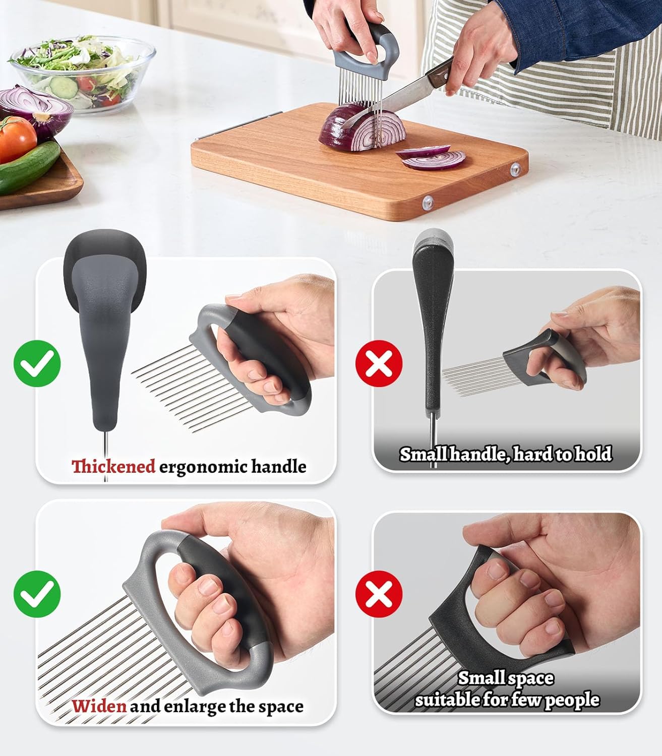 Skiennix Onion Slicer Holder - Stainless Steel Multi-Purpose Vegetable Chopper | Ideal for Tomatoes, Potatoes, and More