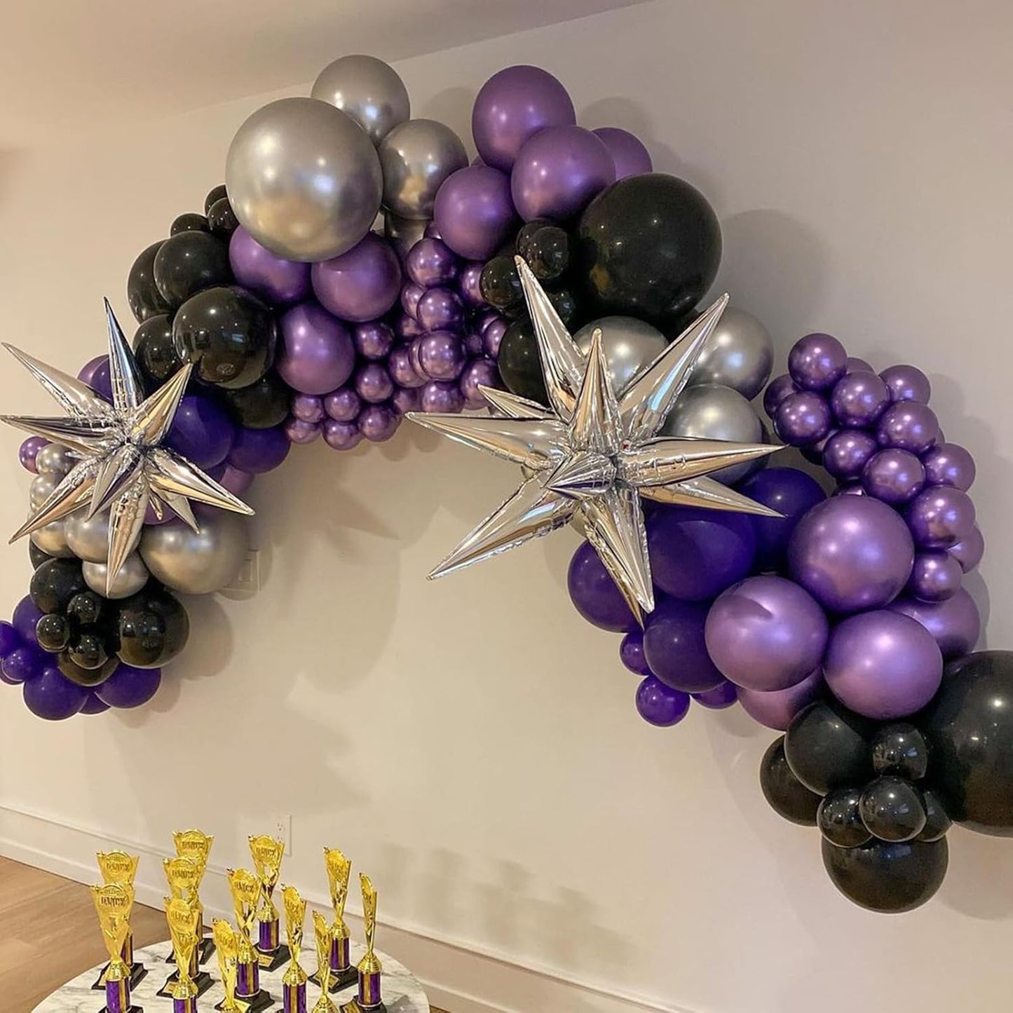 Skiennix 12-Inch Purple & Black Latex Balloons - 67pcs for Birthday, Graduation & Party Decor