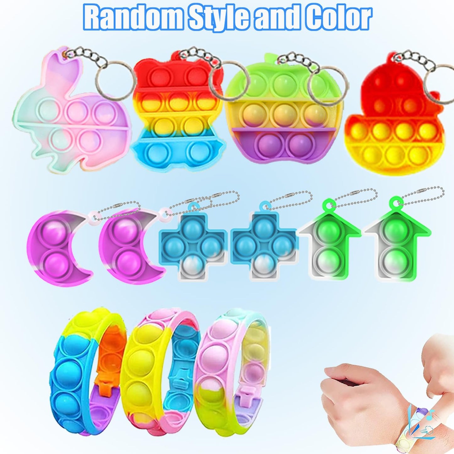 Kocici 128 Pcs Party Favors, Prize Box Toys for Kids Classroom, Treasure Chest, Pinata Fillers, Goodie Bags Stuffers Bulk, Fidget Toys Set
