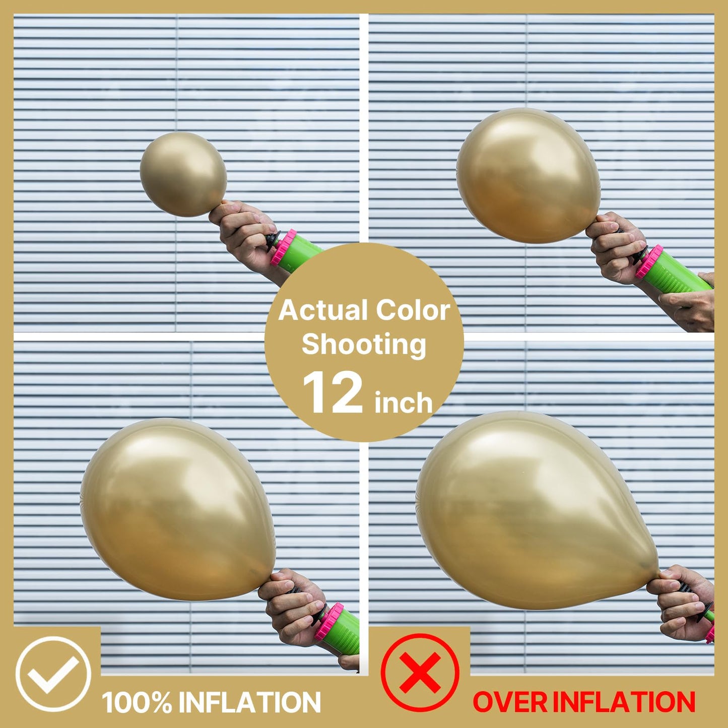 PartyWoo Metallic Gold Balloons 50pcs 12 Inch Chrome Gold Latex Helium Balloons for Birthday Graduation Baby Shower Anniversary Wedding Bachelorette Christmas New Year Party Decorations Gold-G128