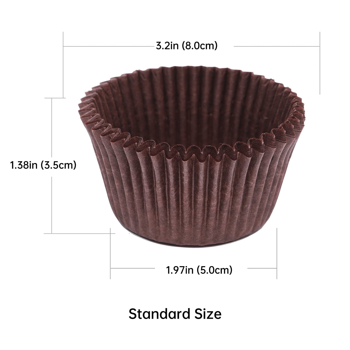 Bake Choice 200pcs Standard Rainbow Cupcake Liners for baking,food-grade cupcake wrappers,greaseproof parchment muffin liners for Christmas decorations