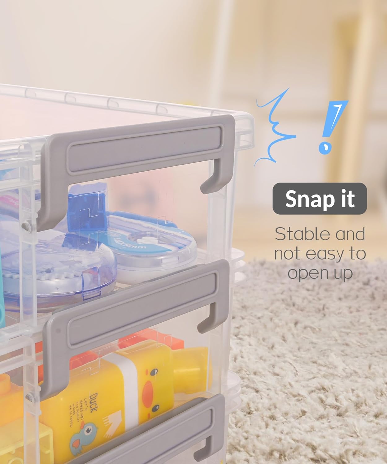 Sooez Extra Large Pencil Box Set - Clear Plastic Organizer with Lid | Stackable Storage for Art Supplies