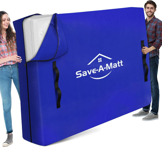 SaveAMatt Queen Mattress Bags for Moving - Extra Thick, Durable & Waterproof Protector (82"x63"x15")