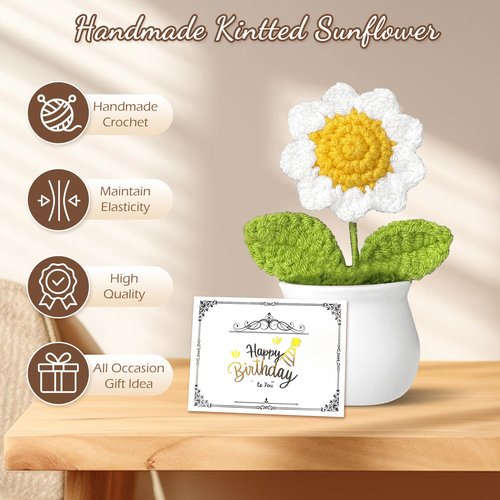 Happy Birthday Gifts for Teen Girls Women, Unique Mothers Day Gifts for Mom, Gift Baskets for Her Self Care Thank You Get Well Present Set, 14pcs Cute Daisy Box for Friend Sister Coworker(Yellow)