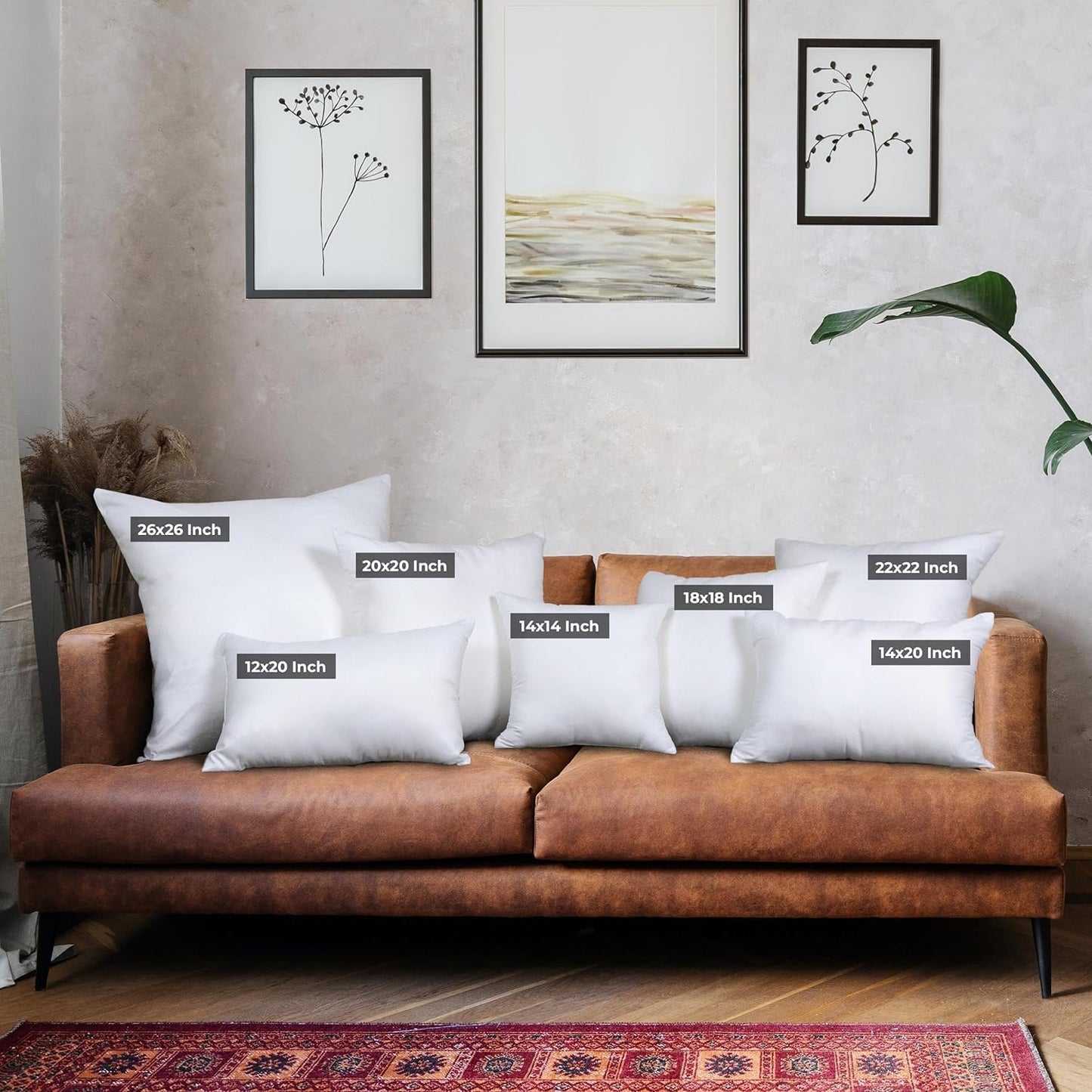 Utopia Bedding Throw Pillow - Fluffy Down Alternative Cushion | 26 x 26 Inches, White - Ideal for Bed & Sofa