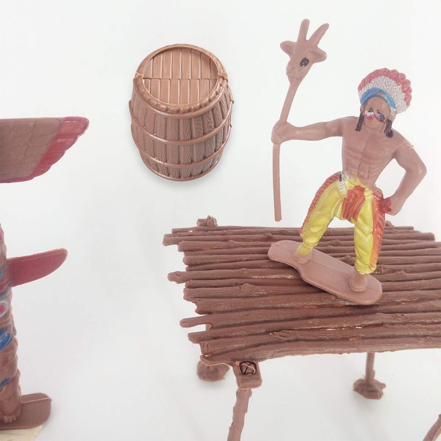 15-Pack Native American Indian Figures - Miniature Toys for Sandbox, Aquarium & Fairy Gardens