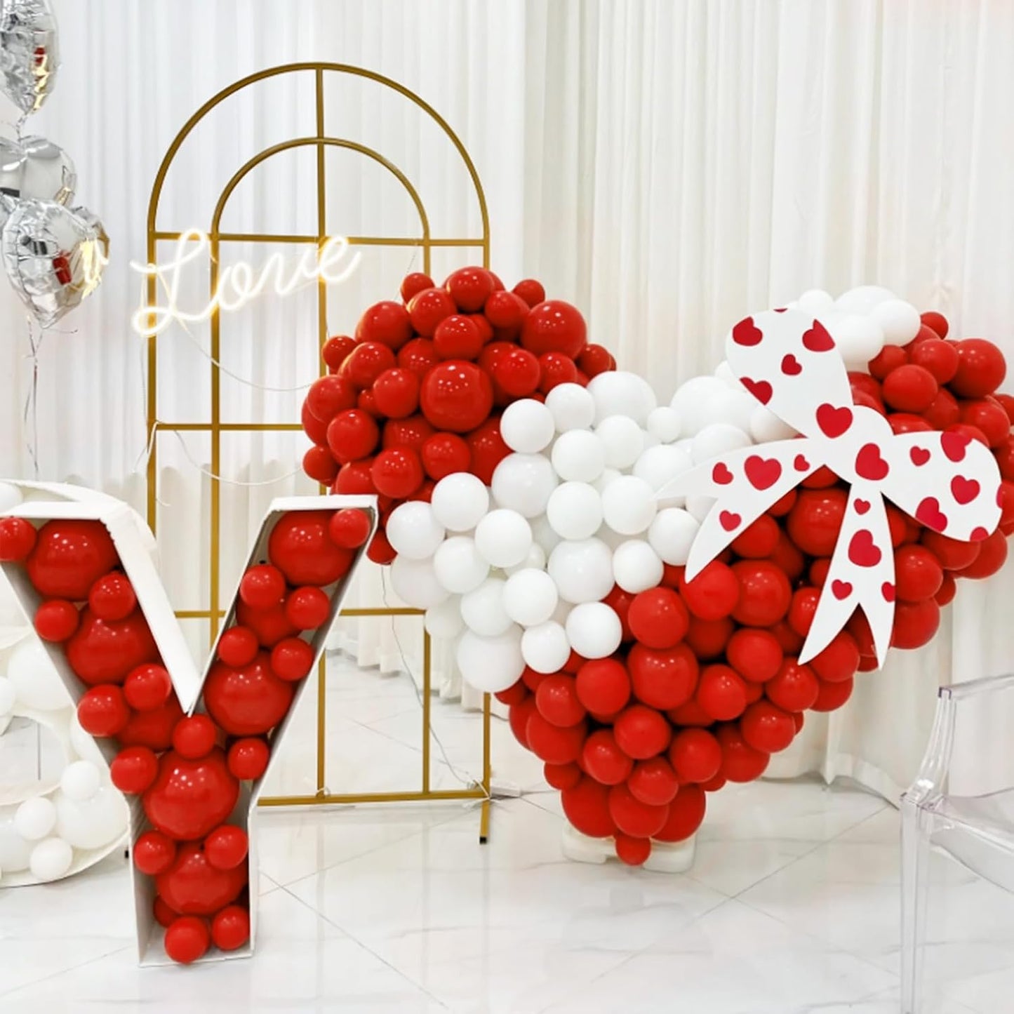 ASIYUHY Red Balloons - 12 Inch Thick Latex Helium Balloons with 2 Ribbon Rolls | Perfect for Christmas, Valentine's, Birthdays & Baby Showers