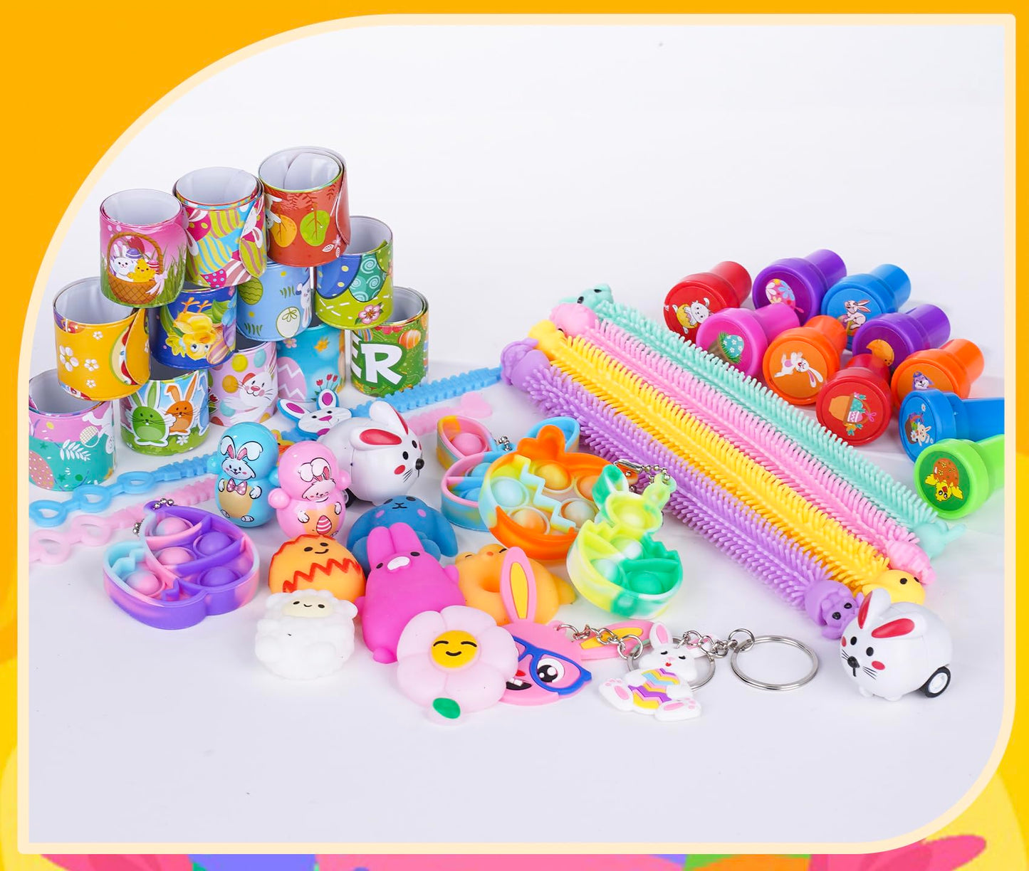 YiYLunneo 200PCS Prefilled Easter Eggs with Toys Inside for Kids, Easter Basket Stuffers Fillers with Fidget Toys 50 Pack for Easter Eggs Hunt Easter Party Favors, Easter Classroom Prize Gifts