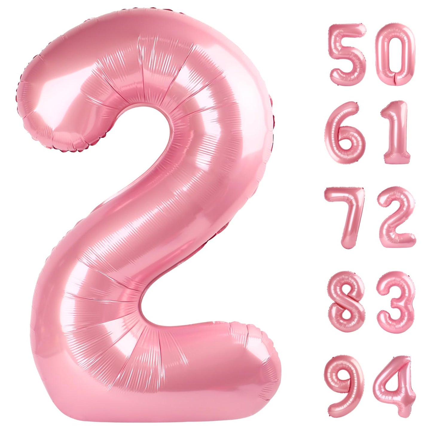 Pearlescent Pink 2 Balloon, Number Balloons 40 Inch, 2nd Balloon Number Birthday Decorations, Second Two Birthday Party Supplies, Number 2 Balloon