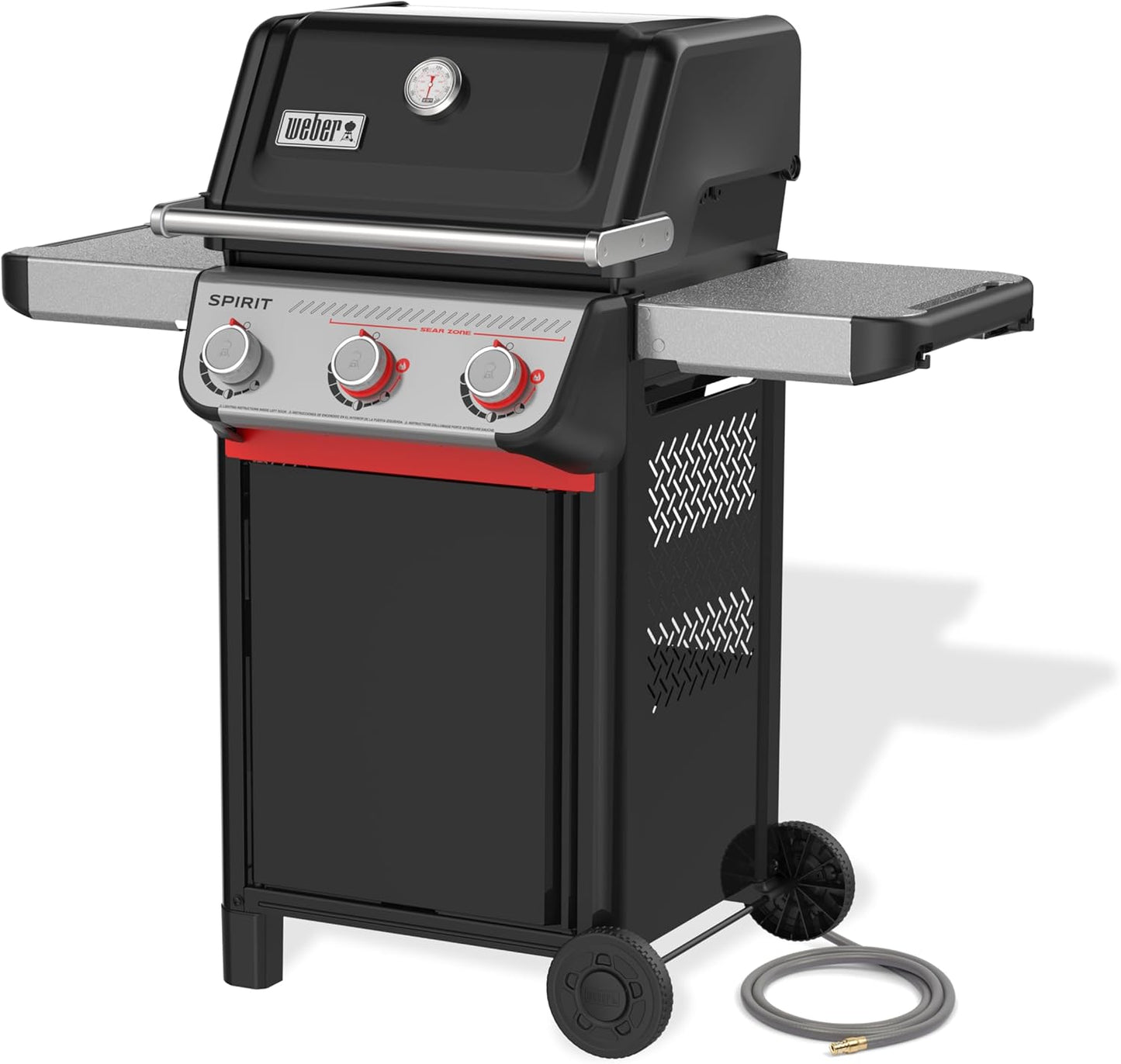 Weber Spirit E-325 Natural Gas Grill - 3 Boost Burners, Black | Porcelain-Enameled Grates & Sear Zone