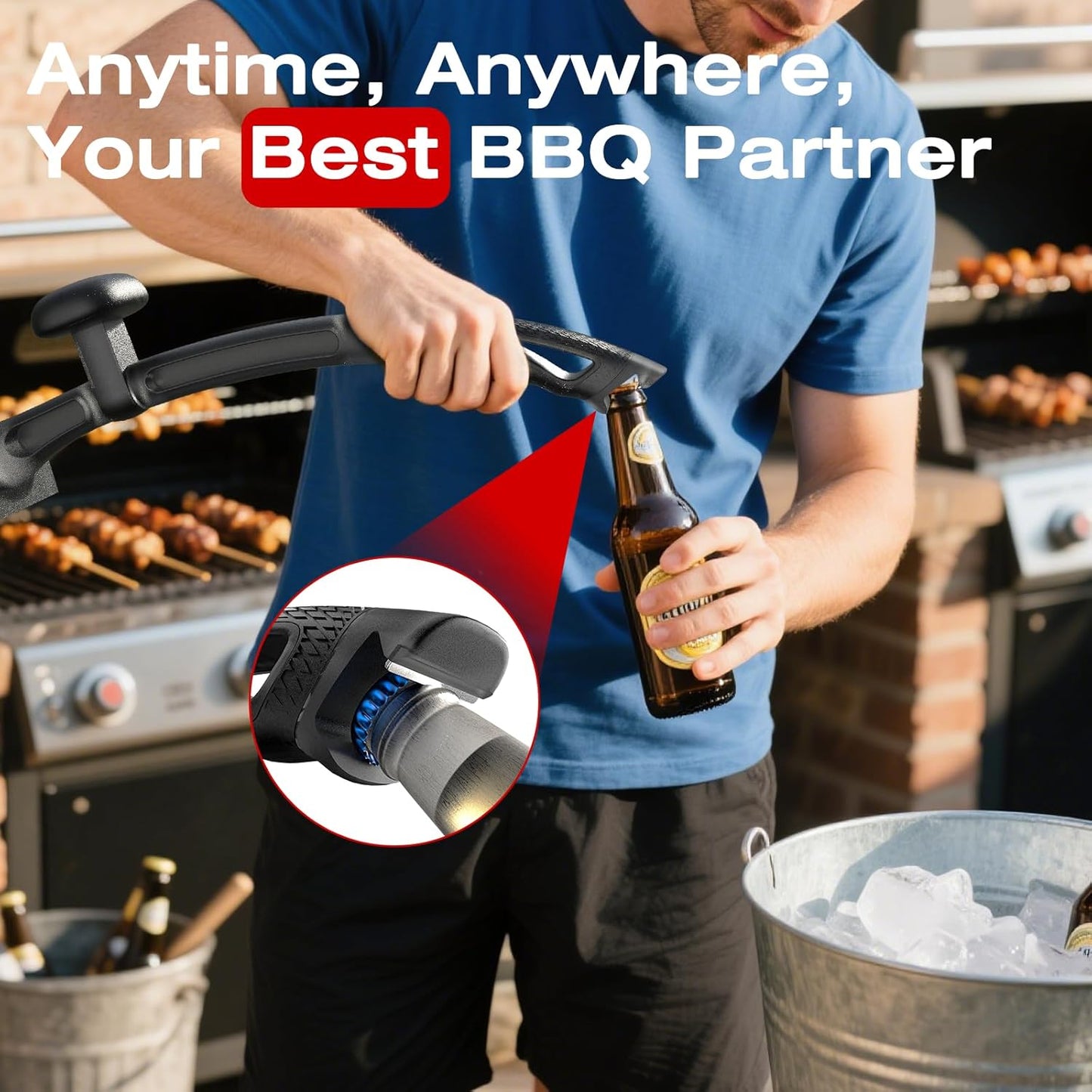 TMEDW Grill Brush - Bristle-Free Design with Reinforced Scraper for Safe BBQ Cleaning | Black