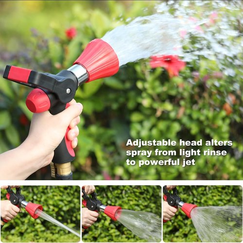 FANHAO Heavy Duty Metal Garden Hose Nozzle - Adjustable High Pressure Spray with Ergonomic Grip